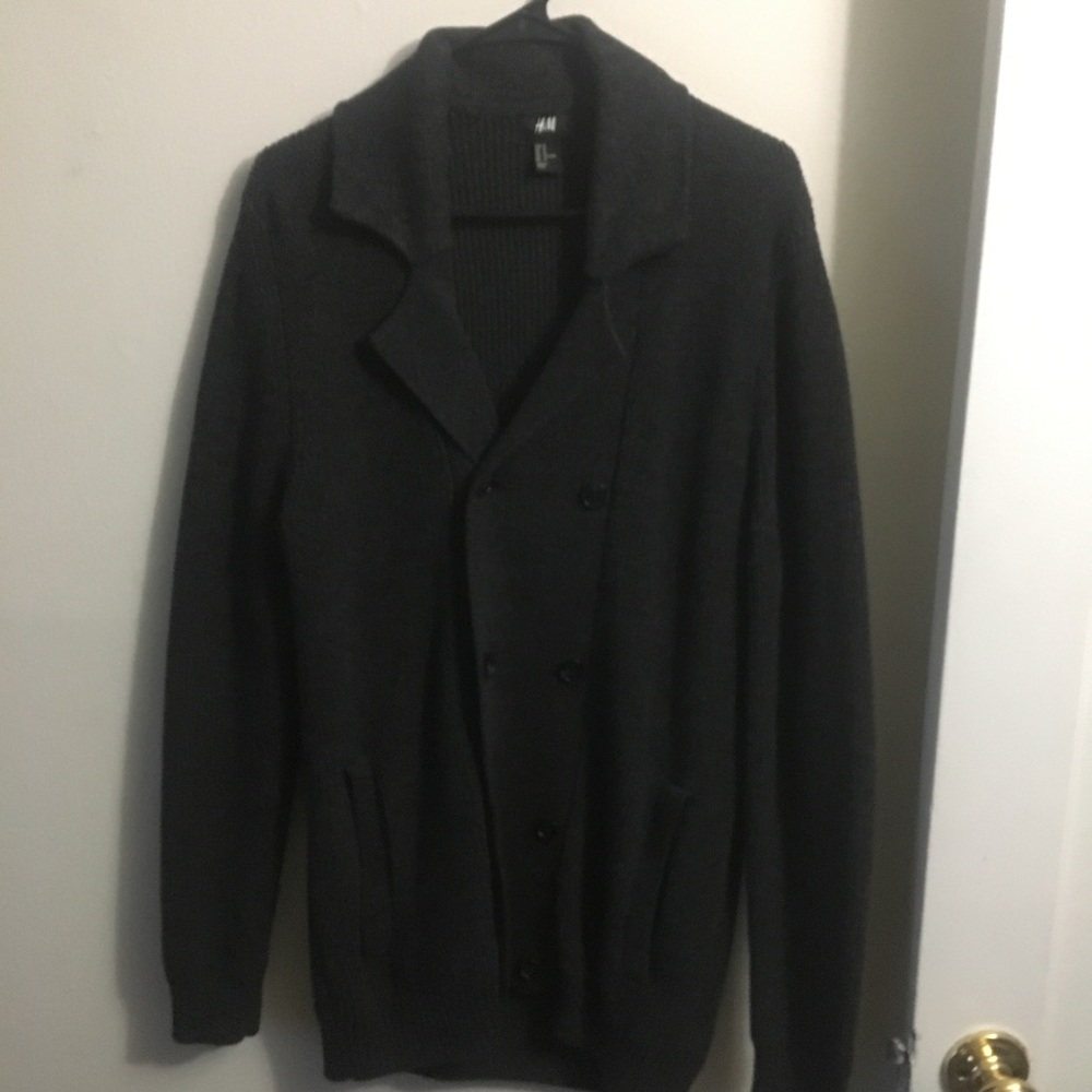 H&M cardigan sweater black heather color.